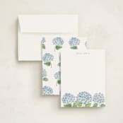 "Hydrangea Love" - Personalized Stationery Cards in Sky by Lydia Carns - Assembled