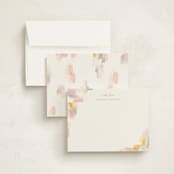 "softly brushed" - Personalized Stationery Cards in Peach by Monika Torun - Assembled