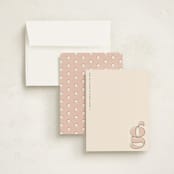 "Modish" - Personalized Stationery Cards in Blush by Ashley Rosenbaum - Assembled