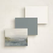 "Brittanica" - Personalized Stationery Cards in Mist by Robert and Stella - Back of Card Options