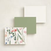 "Botanical" - Personalized Stationery Cards in Spring by Elly - Back of Card Options