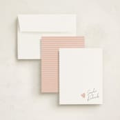"Signed Heart" - Personalized Stationery Cards in Blush by Adelyn T. - Assembled