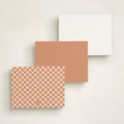 "Stacked Names" - Personalized Stationery Cards in Salmon by Ellen Schlegelmilch - Back of Card Options