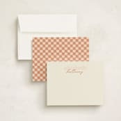 "Stacked Names" - Personalized Stationery Cards in Salmon by Ellen Schlegelmilch - Assembled