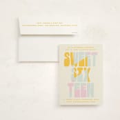"Sweet Type" - Sweet Sixteen Party Invitations in Vanilla by Baumbirdy - Invitation with Envelope