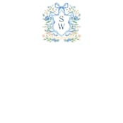 "Atlanta Crest" - Personalized Stationery Cards in Bluebell by Elly - Detail
