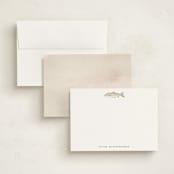 "fish" - Personalized Stationery Cards in Fog by Petra Kern - Assembled
