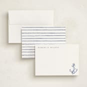 "Anchor" - Personalized Stationery Cards in Navy by Cass Loh - Assembled