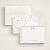 "Bow" - Personalized Stationery Cards in Sky by Helena Vitto - Assembled