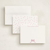 "Bow" - Personalized Stationery Cards in Blush by Pink House Press - Assembled