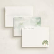 "Weeping Willow " - Personalized Stationery Cards in Leaf by Petra Kern - Assembled