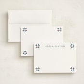 "Modern Quilter" - Personalized Stationery Cards in Sky by Julie Hebert - Assembled