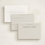"Almond" - Personalized Stationery Cards in Latte by Blustery August - Assembled