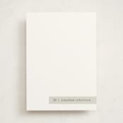 "Minimalist Tag" - Personalized Stationery Cards in Sage by Stacy Maalouf - Front
