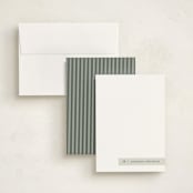 "Minimalist Tag" - Personalized Stationery Cards in Sage by Stacy Maalouf - Assembled