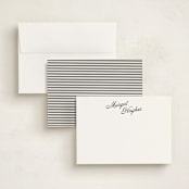 "Vintage Hotel" - Personalized Stationery Cards in Raven by Morgan Kendall - Assembled