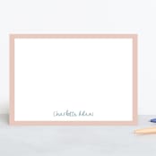 "Crayon Writing" - Personalized Stationery Cards in Cotton Candy by Ani Somi - Front
