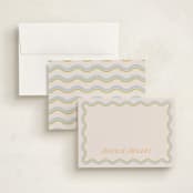 "Squiggled" - Personalized Stationery Cards in Lemongrass by Everett Paper Goods - Assembled