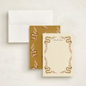 "Moon Snakes" - Personalized Stationery Cards in Mustard by Hanna Symonovych - Assembled