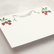 "Strawberry Queen" - Personalized Stationery Cards in Strawberry by Jill Delavan - Detail