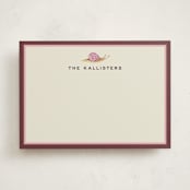 "Snail Mail" - Personalized Stationery Cards in Raspberry by Pati Cascino - Front