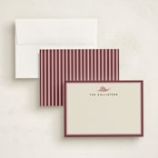 "Snail Mail" - Personalized Stationery Cards in Raspberry by Pati Cascino - Assembled