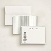 "Hand illustrated Garden Gate" - Personalized Stationery Cards in Forest by Jackie Crawford - Assembled