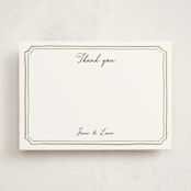 "Handwritten" - Personalized Stationery Cards in Moss by Cass Loh - Front
