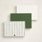 "Handwritten" - Personalized Stationery Cards in Moss by Cass Loh - Back of Card Options