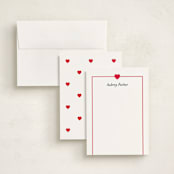 "Simple Heart" - Personalized Stationery Cards in Cherry by AK Graphics - Assembled