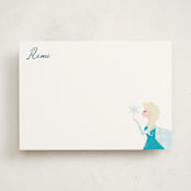 "Elsa's Snowflakes" - Personalized Stationery Cards in Frost by Holly Whitcomb - Front