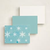 "Elsa's Snowflakes" - Personalized Stationery Cards in Frost by Holly Whitcomb - Back of Card Options