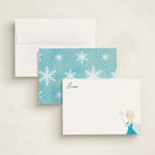 "Elsa's Snowflakes" - Personalized Stationery Cards in Frost by Holly Whitcomb - Assembled