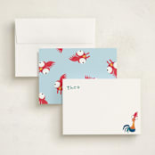 "Disney's Moana Hei Hei" - Personalized Stationery Cards in Cotton by Kristen Knechtel - Assembled