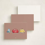 "DIsney Pixar Cars Lightning McQueen and Friends" - Personalized Stationery Cards in Cloud by tinaleeart - Back of Card Options