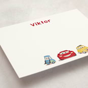 "DIsney Pixar Cars Lightning McQueen and Friends" - Personalized Stationery Cards in Cloud by tinaleeart - Detail