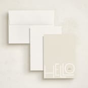 "Hello" - Personalized Stationery Cards in Champagne by Up Up Creative - Assembled