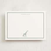 "Safari Toile" - Personalized Stationery Cards in Palm by Jenna Holcomb - Front