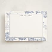 "Coastal Toile" - Personalized Stationery Cards in Periwinkle by Jenna Holcomb - Front