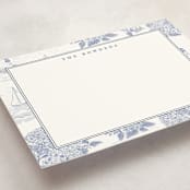"Coastal Toile" - Personalized Stationery Cards in Periwinkle by Jenna Holcomb - Detail
