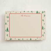 "Ski Time" - Personalized Stationery Cards in Sage by Jen Ramsey - Front