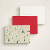 "Ski Time" - Personalized Stationery Cards in Sage by Jen Ramsey - Back of Card Options