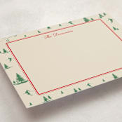 "Ski Time" - Personalized Stationery Cards in Sage by Jen Ramsey - Detail