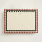 "gingham layers" - Personalized Stationery Cards in Cranberry by Ellen Schlegelmilch - Front