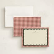 "gingham layers" - Personalized Stationery Cards in Cranberry by Ellen Schlegelmilch - Assembled