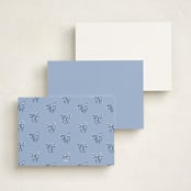 "Plaid bows" - Personalized Stationery Cards in Frosted by Sarah Knight - Back of Card Options