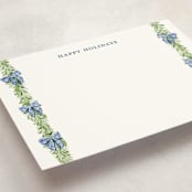 "Plaid bows" - Personalized Stationery Cards in Frosted by Sarah Knight - Detail