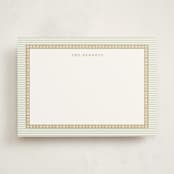 "Woven Pine" - Personalized Stationery Cards in Pine by Bayberry Kate - Front