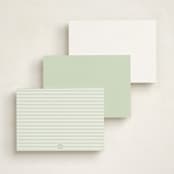 "Woven Pine" - Personalized Stationery Cards in Pine by Bayberry Kate - Back of Card Options