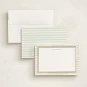 "Woven Pine" - Personalized Stationery Cards in Pine by Bayberry Kate - Assembled
